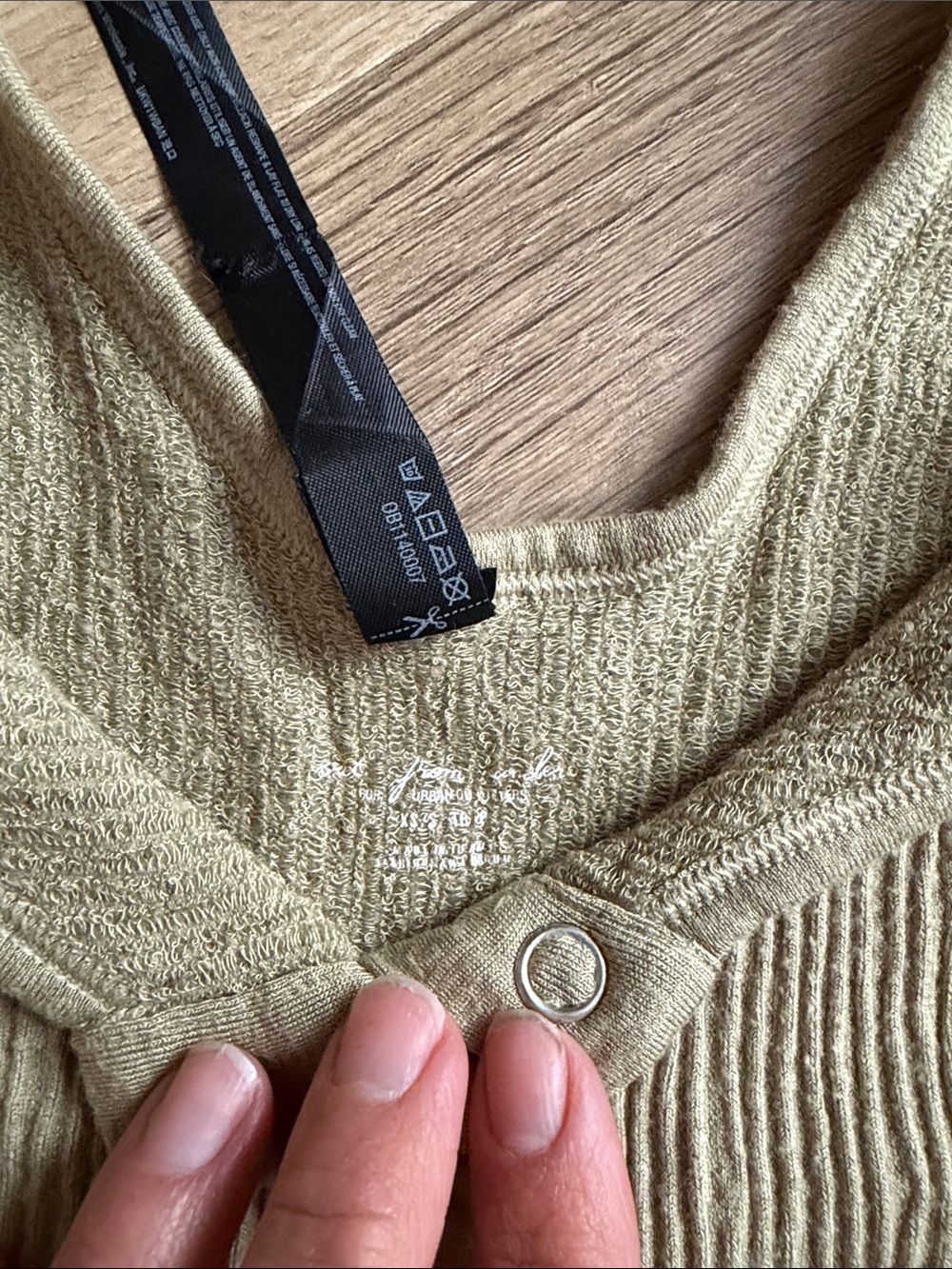 Out From Under Ribbed Button-Front Tank Top in Beige - Picture 4 of 6